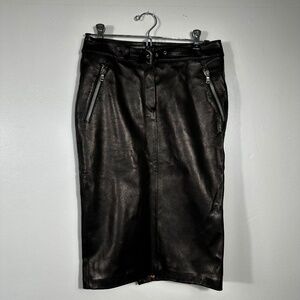 Dolce & Gabbana Leather mid-length skirt -100% Leather